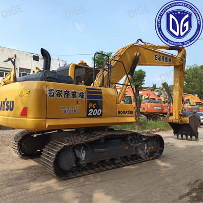 PC200 Χρησιμοποιούμενος εξορυκτής Komatsu 20 τόνων Ιαπωνικός Χρησιμοποιούμενος Μεσαίος υδραυλικός εξορυκτής