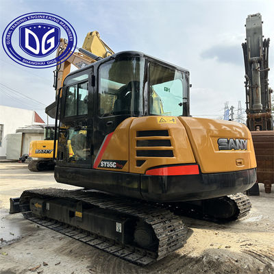 Sany Sy55C Χρησιμοποιείται 5.5 τόνων Excavator Με σύστημα γρήγορης εκκίνησης του κινητήρα και φωτεινή οθόνη