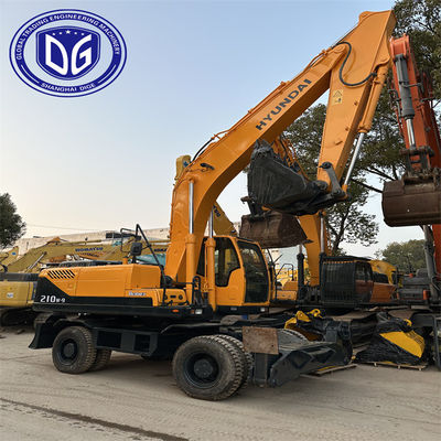 Εκσκαφέας 20 τόνων Χρησιμοποιούμενος Hyundai 210W-9 Εκσκαφέας τροχών σε καλή κατάσταση