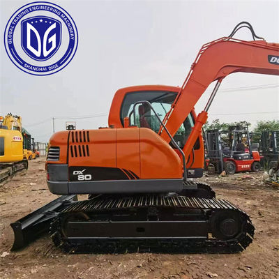 DX80 8 τόνων Χρησιμοποιούμενη εκσκαφέας Doosan υδραυλική εκσκαφέας μηχανή