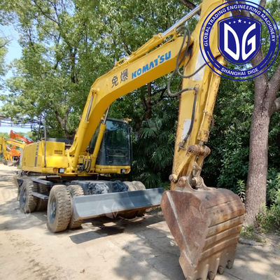 Προέλευση Ιαπωνία PC150W Χρησιμοποιούμενος εξορυκτής τροχών Komatsu PC150W εξορυκτής μεταχειρισμένου χρήματος Komatsu υδραυλικός εξορυκτής PC150W